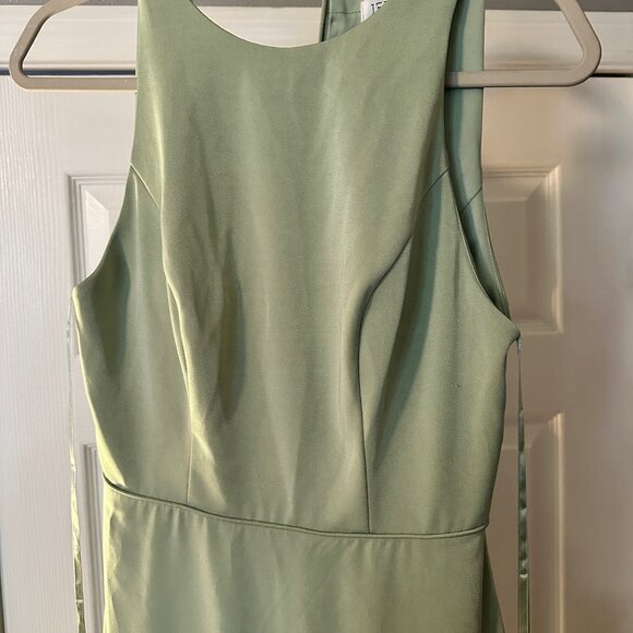 IEENA for Mac Duggal Sage Green Tiered Ruffle Dress Size 2 Cocktail NWOT - Picture 7 of 10